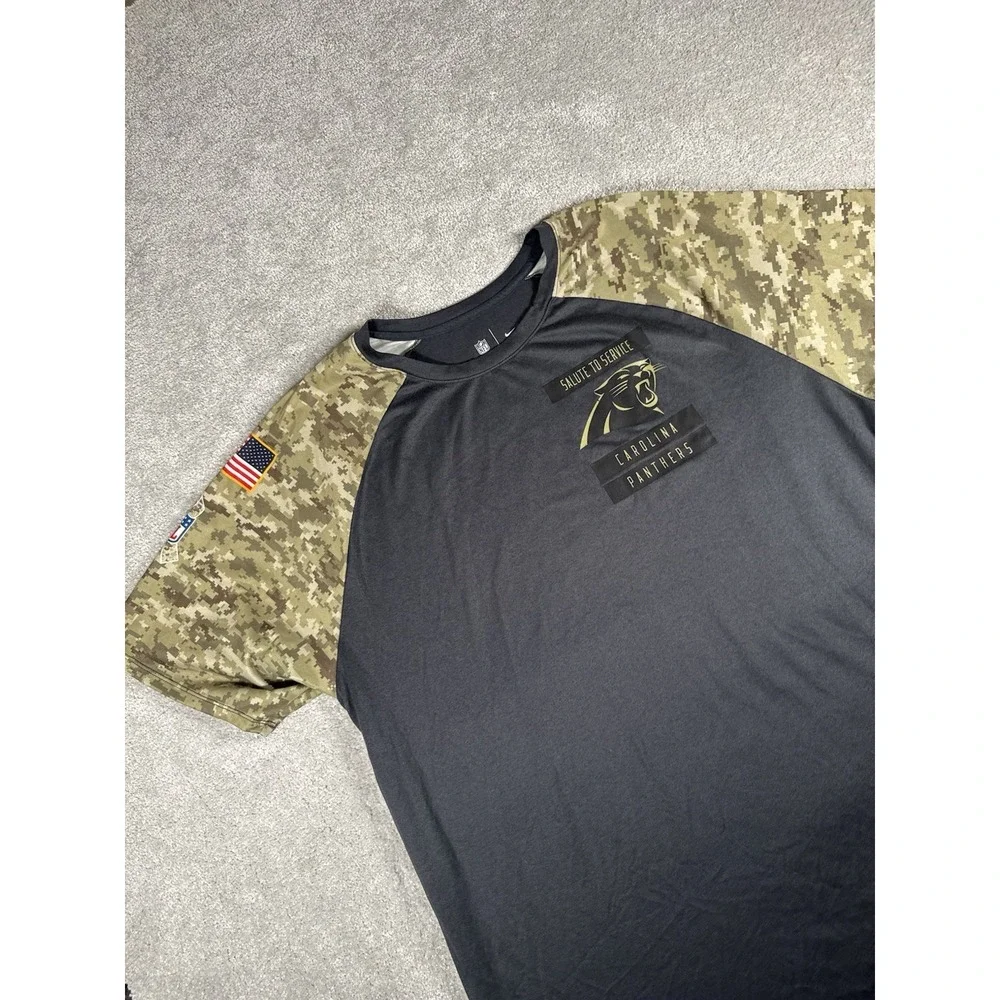 Nike Dri-fit Carolina Panthers Salute To Service NFL On Field Shirt XXL Camo